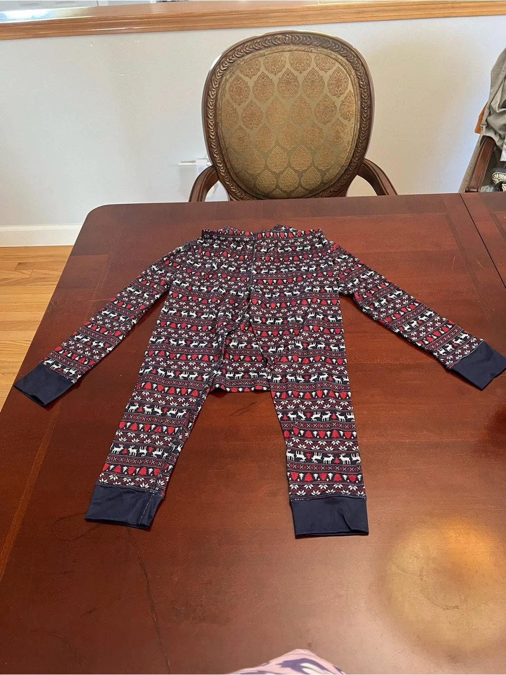 GAP Kids Red, Navy & White Holiday Reindeer Two-Piece Pajama Set